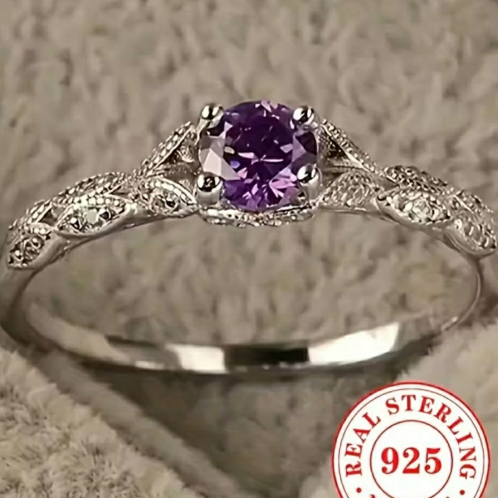 Simply Elegant Spinel ring, silver, sz 8, NWT